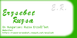erzsebet ruzsa business card